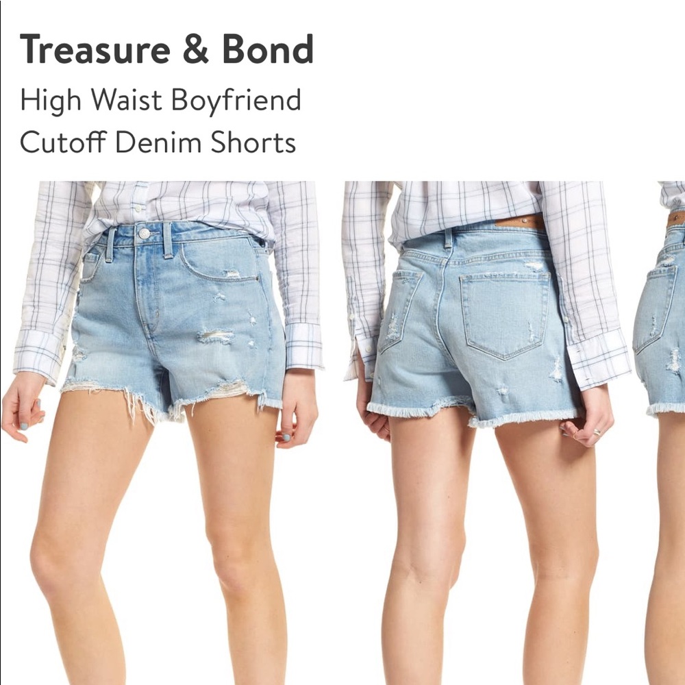 High Waist boyfriend cutoff denim shorts